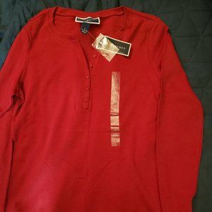Karen Scott Button Top Pullover Shirt